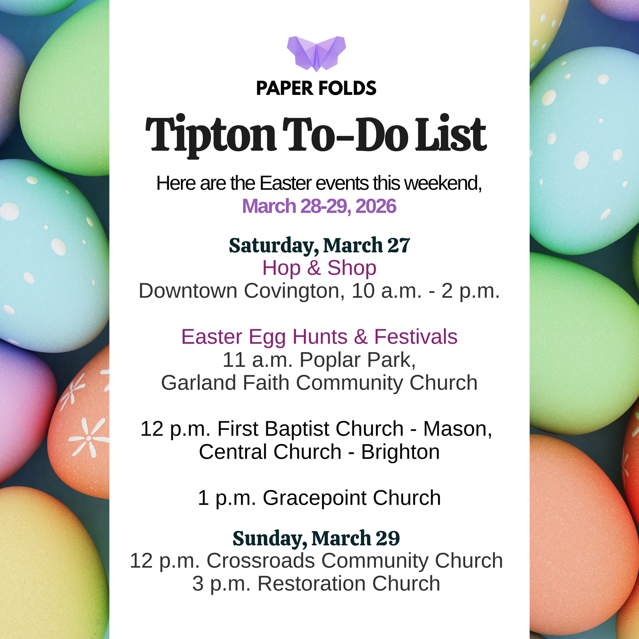 Featured image for Tipton To-Do List: March 27-29, 2026