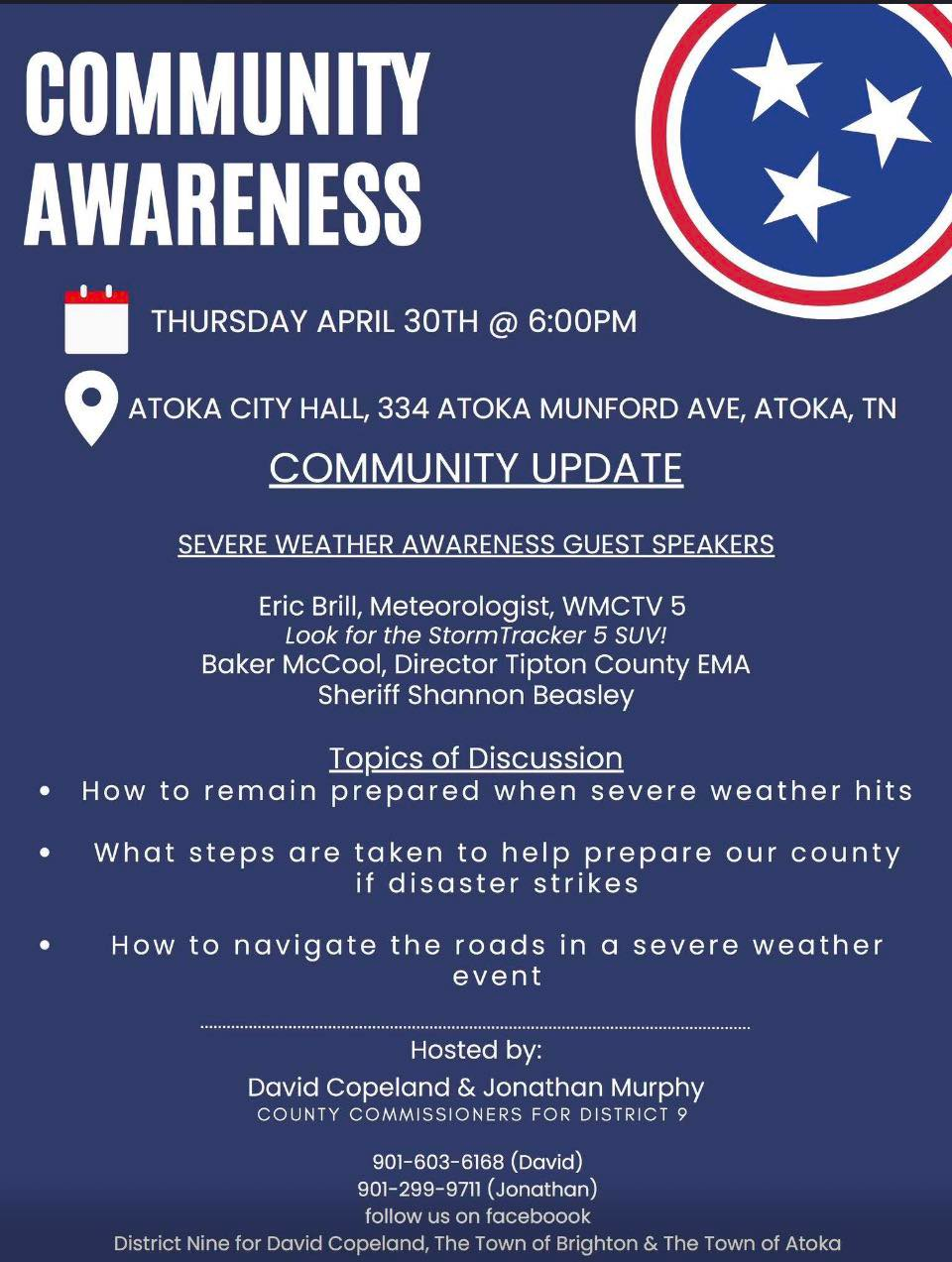 Commissioners to host severe weather awareness meeting