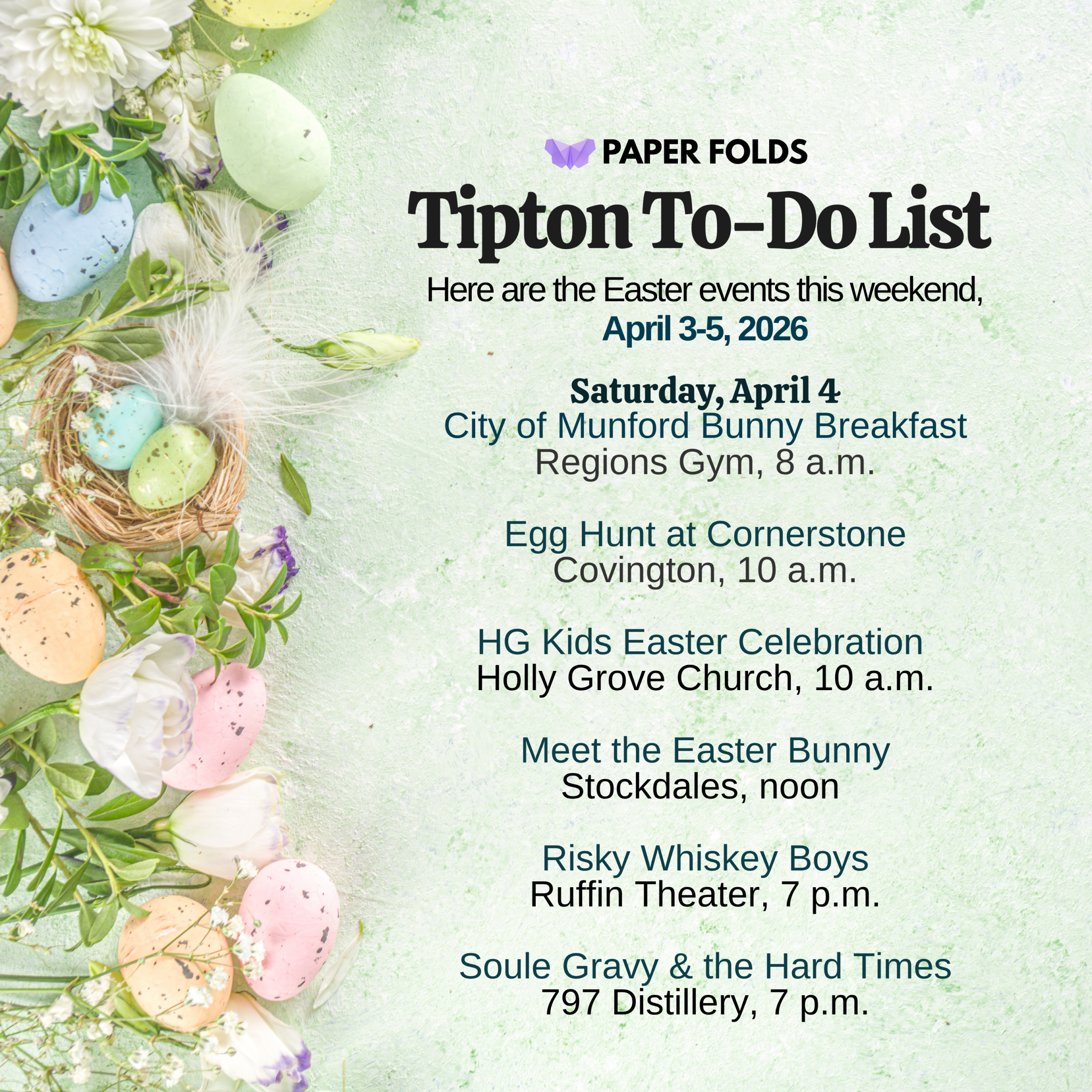Featured image for Tipton To-Do List: April 3-5, 2026
