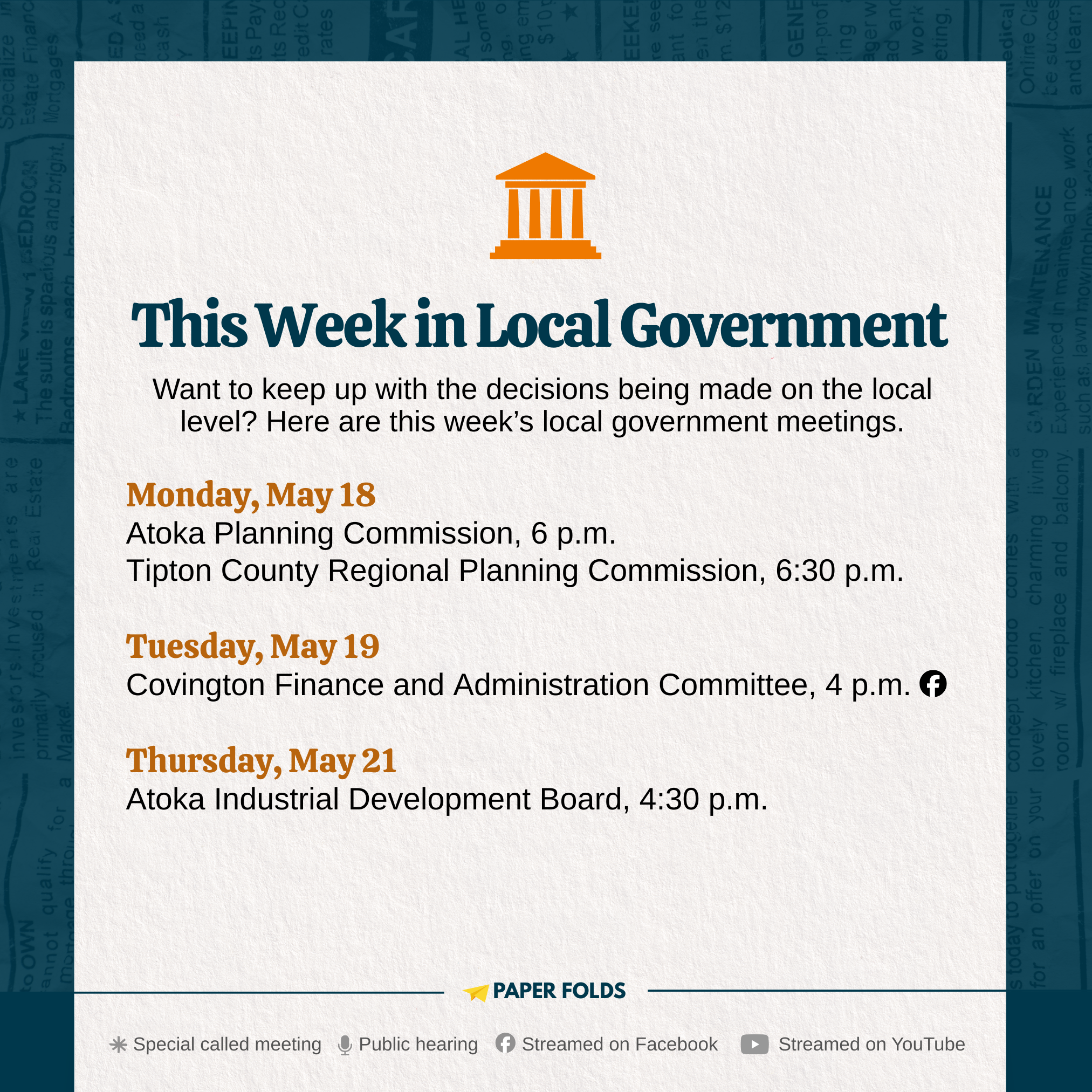 Local Government This Week: May 18-22, 2026