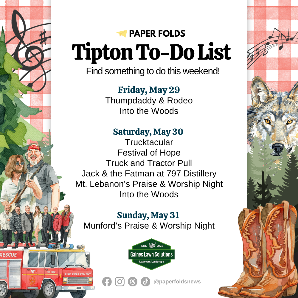 Featured image for Tipton To-Do List: May 29-31, 2026