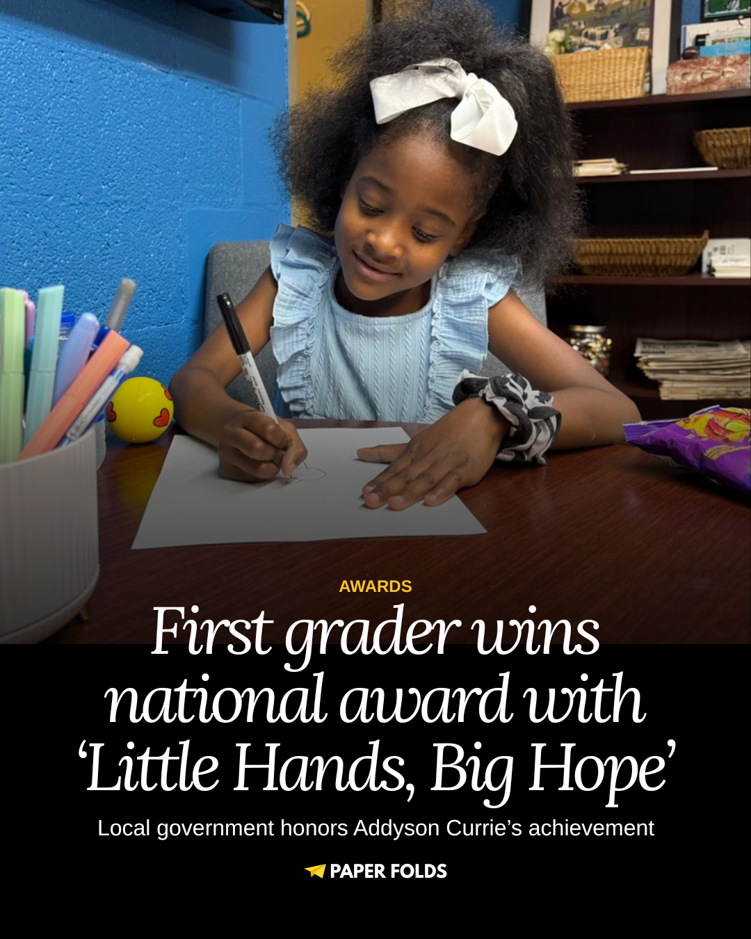 Little hands, big hope: Covington 7-year-old’s artwork earns national recognition