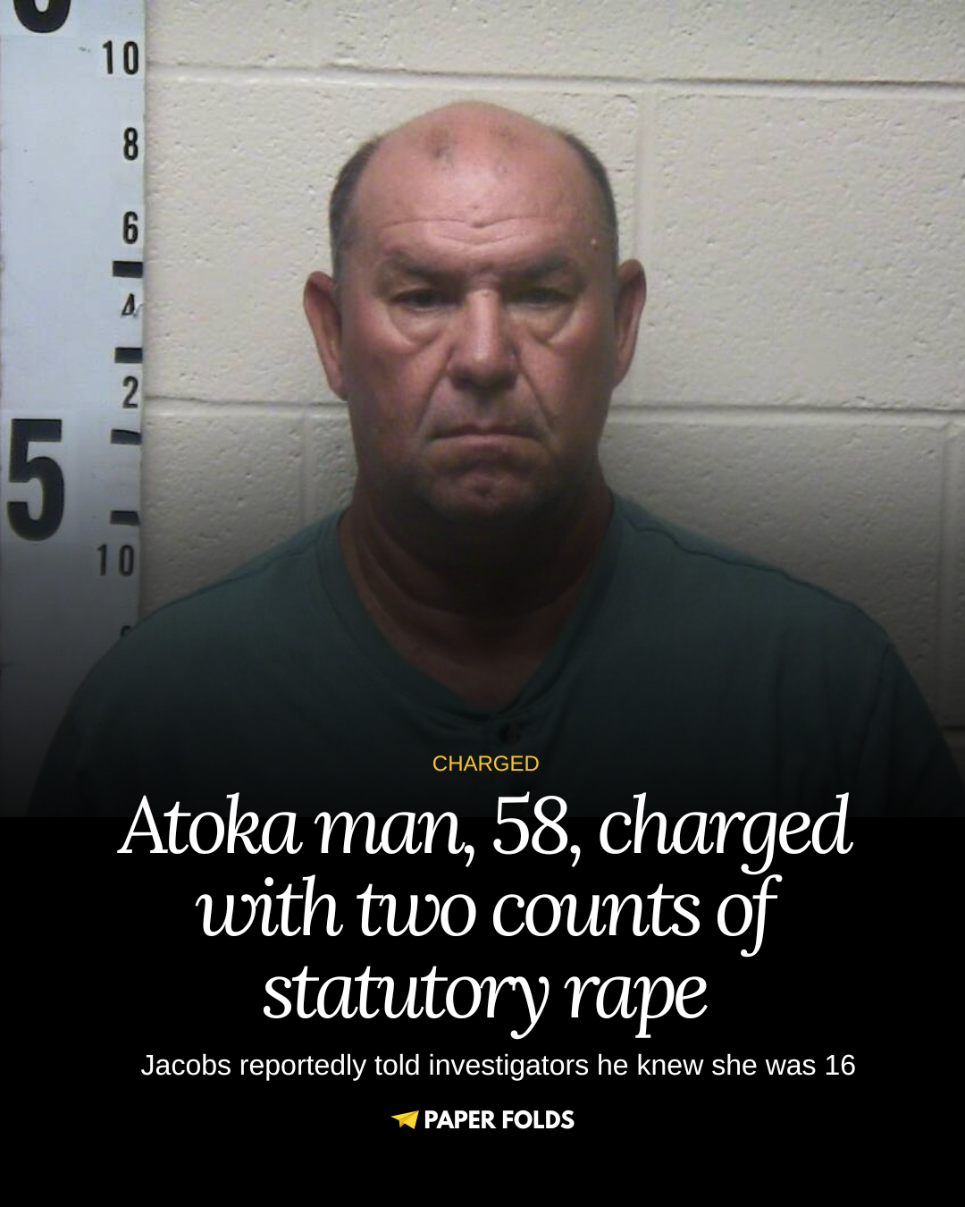 Atoka man, 58, charged with statutory rape