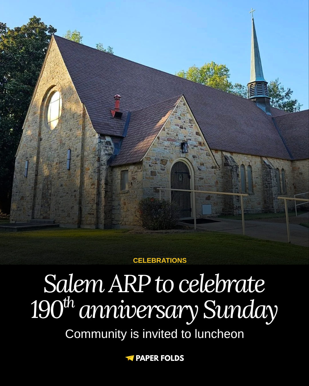 Salem Associate Reformed Presbyterian Church to mark 190th anniversary Sunday
